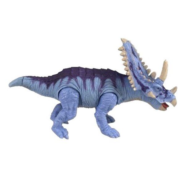 Vintage Pentaceratops Plastic Dinosaurs Figure Blue/Purple with Dark Accents - Picture 4 of 11